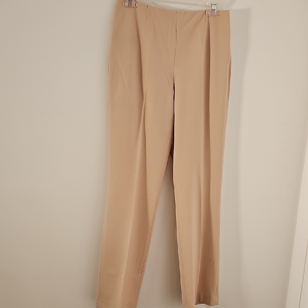 Ralph Lauren Wool Blend Tapered Dress Pants Womens Size 8 Beige Quiet Luxury